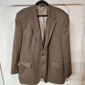 Mens Classic Brown Two Button Blazer Suit Jacket Sport Coat 48L Office Formal‎